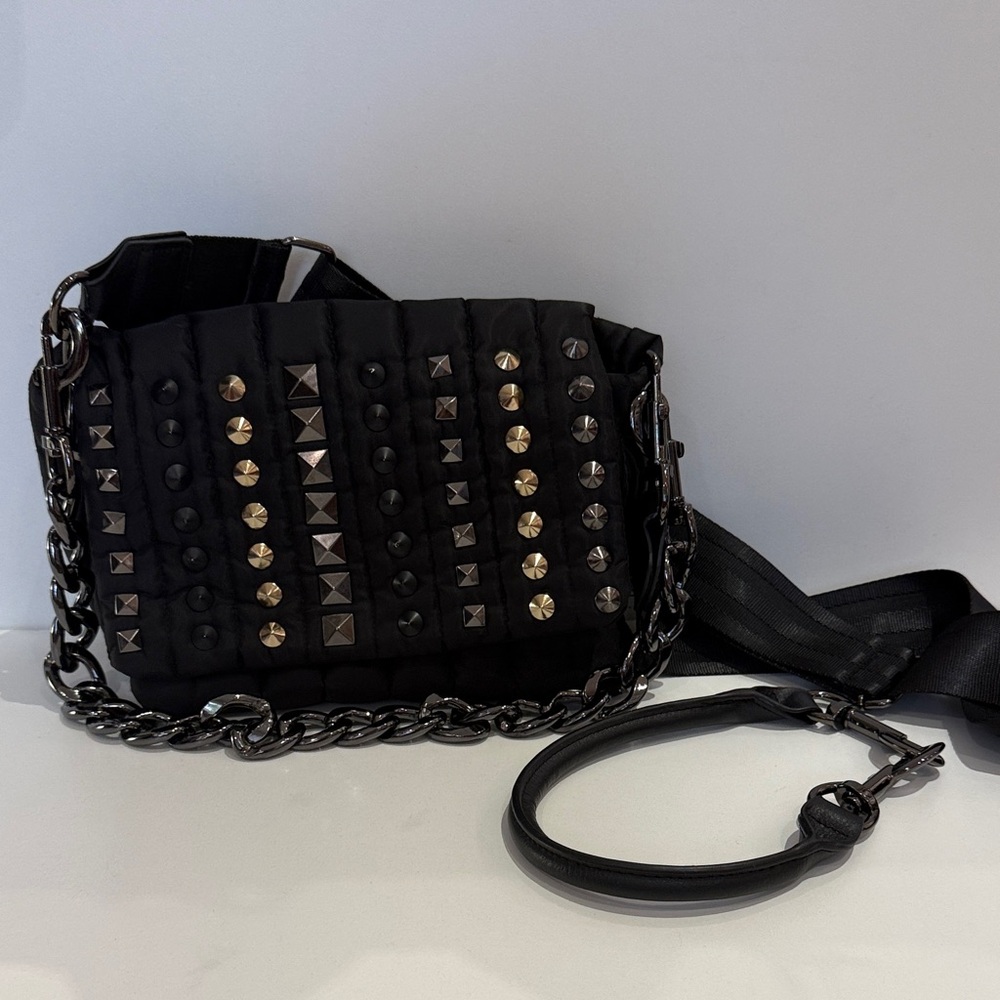 THINK ROYLN Black Studded Crossbody Bag